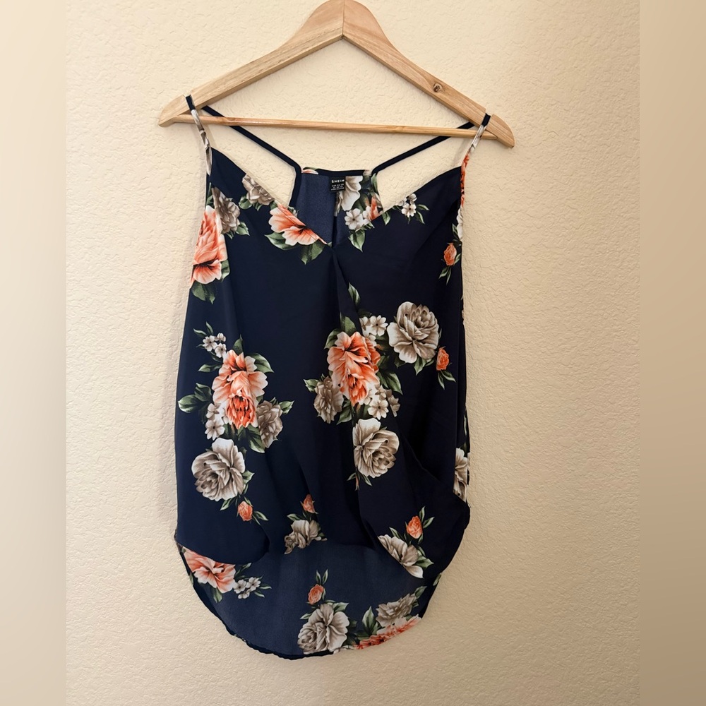 SHEIN Navy Floral Camisole Top